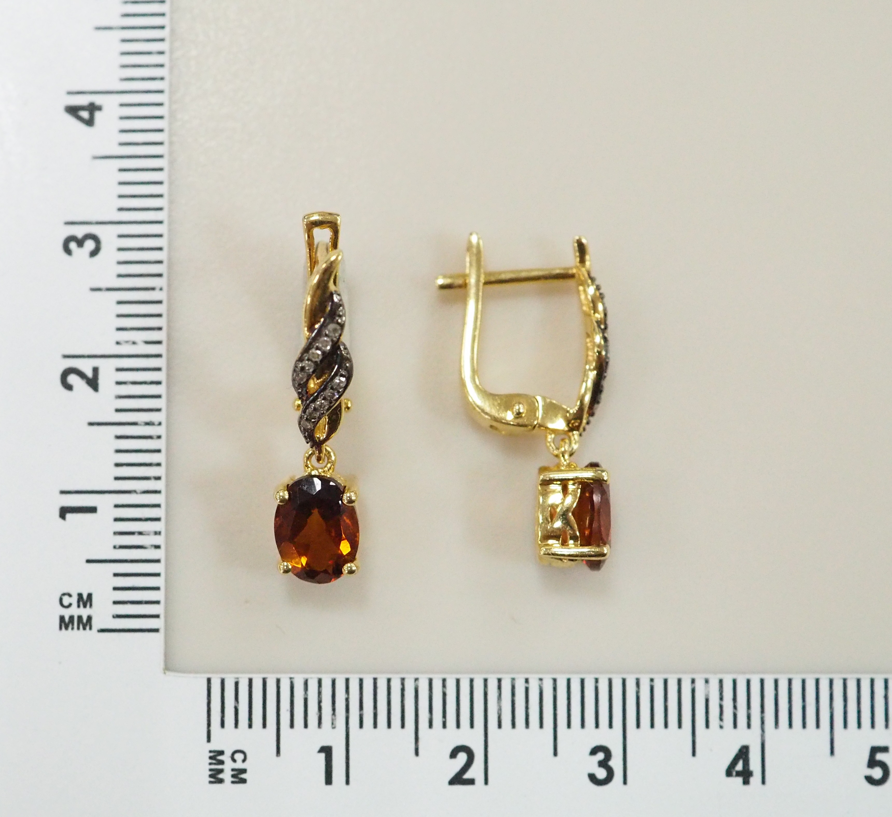 Серебряные серьги с цитринами Мадейра
